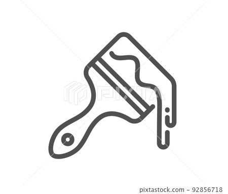 Paint brush line icon. Wall paintbrush sign. Creative drawing art symbol. Quality design element. Linear style brush icon. Editable stroke. Vector Paint brush line icon. Wall paintbrush sign. Creative drawing art symbol. Quality design element. Linear style brush icon. Editable stroke. Vector 92856718