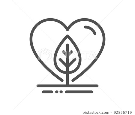 Local grown line icon. Organic tested sign. Fair trade symbol. Quality design element. Linear style local grown icon. Editable stroke. Vector 92856719