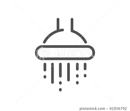 Shower line icon. Bathroom sign. Hotel service symbol. Quality design element. Linear style shower icon. Editable stroke. Vector Shower line icon. Bathroom sign. Hotel service symbol. Quality design element. Linear style shower icon. Editable stroke. Vector 92856792