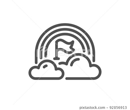 Lgbt line icon. Pride flag with rainbow sign. Gender diversity symbol. Quality design element. Linear style lgbt icon. Editable stroke. Vector Lgbt line icon. Pride flag with rainbow sign. Gender diversity symbol. Quality design element. Linear style lgbt icon. Editable stroke. Vector 92856913