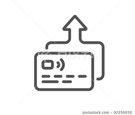 Credit card line icon. Send money payment sign. Receive transaction symbol. Quality design element. Linear style card icon. Editable stroke. Vector Credit card line icon. Send money payment sign. Receive transaction symbol. Quality design element. Linear style card icon. Editable stroke. Vector 92856938