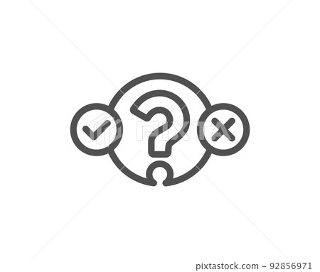 Quiz test line icon. Select answer sign. Business interview symbol. Quality design element. Linear style quiz test icon. Editable stroke. Vector 92856971