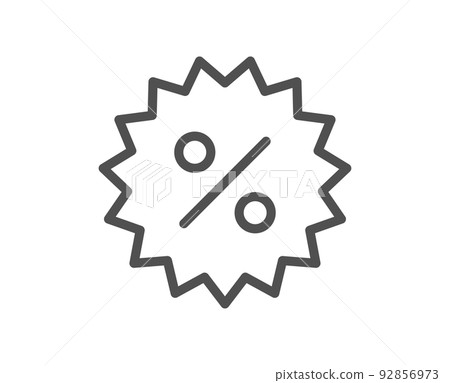 Discount or Sale line icon. Special offer sign. Shopping symbol. Quality design element. Linear style discount icon. Editable stroke. Vector Discount or Sale line icon. Special offer sign. Shopping symbol. Quality design element. Linear style discount icon. Editable stroke. Vector 92856973