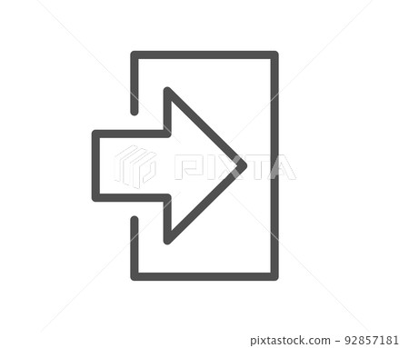 Login arrow line icon. Sign in symbol. Navigation pointer. Quality design element. Linear style login icon. Editable stroke. Vector Login arrow line icon. Sign in symbol. Navigation pointer. Quality design element. Linear style login icon. Editable stroke. Vector 92857181