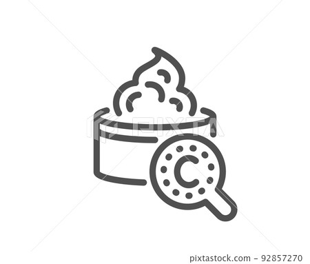 Collagen skin line icon. Cream care sign. Cosmetic lotion symbol. Quality design element. Linear style collagen skin icon. Editable stroke. Vector 92857270