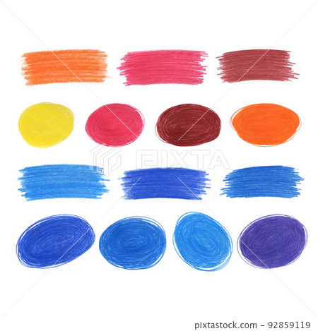 Set of Abstract Stain Drawn by Colored Pencil Isolated on White Background. Set of Abstract Stain Drawn by Colored Pencil Isolated on White Background. 92859119