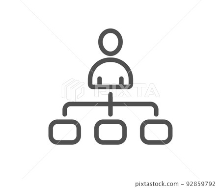 Management line icon. Business strategy sign. Development symbol. Quality design element. Linear style management icon. Editable stroke. Vector 92859792