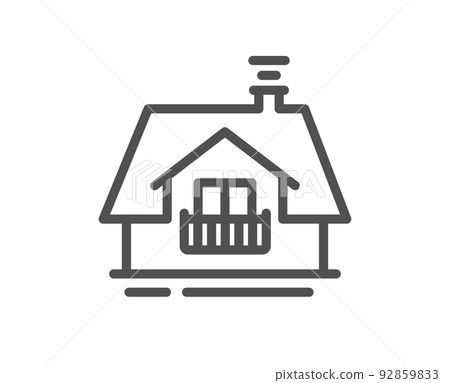 Balcony line icon. Building balconet sign. Apartment terrace symbol. Quality design element. Linear style balcony icon. Editable stroke. Vector 92859833