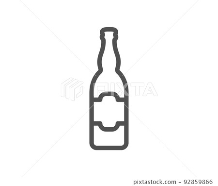 Beer bottle line icon. Pub Craft beer sign. Brewery beverage symbol. Quality design element. Linear style beer bottle icon. Editable stroke. Vector 92859866