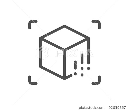 Augmented reality line icon. VR simulation sign. 3d cube symbol. Quality design element. Linear style augmented reality icon. Editable stroke. Vector 92859867