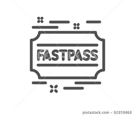 Fastpass line icon. Amusement park ticket sign. Fast track symbol. Quality design element. Linear style fastpass icon. Editable stroke. Vector Fastpass line icon. Amusement park ticket sign. Fast track symbol. Quality design element. Linear style fastpass icon. Editable stroke. Vector 92859868