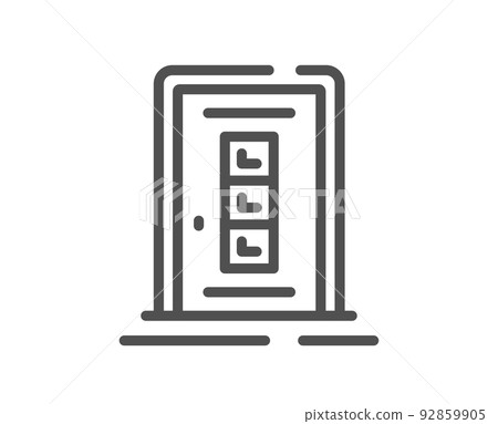 Door line icon. Building entrance sign. Exit doorway symbol. Quality design element. Linear style door icon. Editable stroke. Vector Door line icon. Building entrance sign. Exit doorway symbol. Quality design element. Linear style door icon. Editable stroke. Vector 92859905