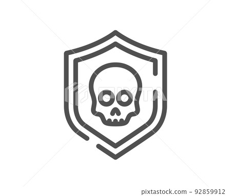 Cyber attack line icon. Ransomware threat sign. Data protection symbol. Quality design element. Linear style cyber attack icon. Editable stroke. Vector Cyber attack line icon. Ransomware threat sign. Data protection symbol. Quality design element. Linear style cyber attack icon. Editable stroke. Vector 92859912