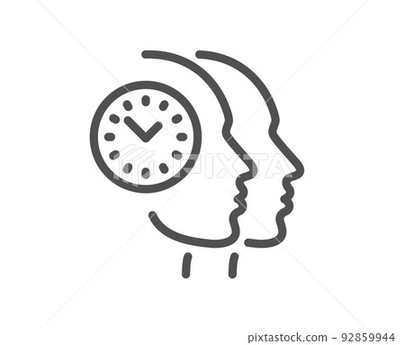 Time management line icon. Clock sign. Teamwork symbol. Quality design element. Linear style time management icon. Editable stroke. Vector 92859944