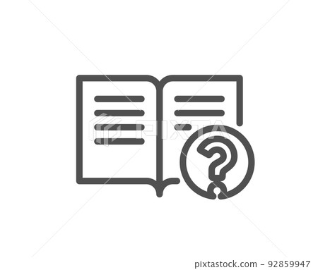 Technical help line icon. Instruction sign. Quality design element. Linear style help icon. Editable stroke. Vector 92859947
