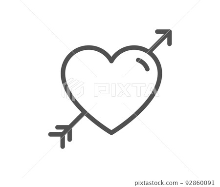 Love line icon. Valentine heart sign. Couple relationships symbol. Quality design element. Linear style love icon. Editable stroke. Vector Love line icon. Valentine heart sign. Couple relationships symbol. Quality design element. Linear style love icon. Editable stroke. Vector 92860091