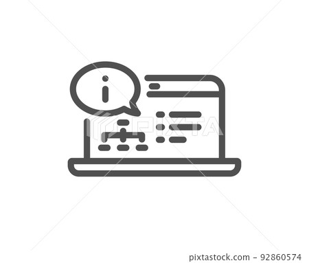 Online documentation line icon. Technical instruction sign. Quality design element. Linear style online documentation icon. Editable stroke. Vector Online documentation line icon. Technical instruction sign. Quality design element. Linear style online documentation icon. Editable stroke. Vector 92860574