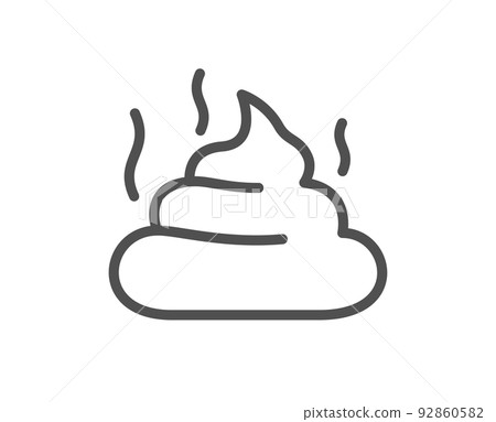 Feces line icon. Pets excrement sign. Poop or turd symbol. Quality design element. Linear style feces icon. Editable stroke. Vector Feces line icon. Pets excrement sign. Poop or turd symbol. Quality design element. Linear style feces icon. Editable stroke. Vector 92860582