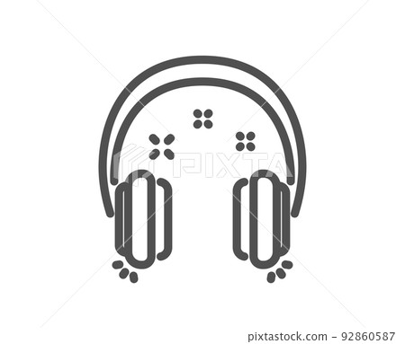 Headphones line icon. Music listen sign. Musical earphones symbol. Quality design element. Linear style headphones icon. Editable stroke. Vector Headphones line icon. Music listen sign. Musical earphones symbol. Quality design element. Linear style headphones icon. Editable stroke. Vector 92860587