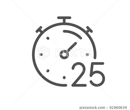 Stopwatch Duration Icon Outline Vector. Hour Timer Stock