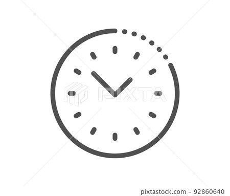 Time management line icon. Clock sign. Watch symbol. Quality design element. Linear style time management icon. Editable stroke. Vector Time management line icon. Clock sign. Watch symbol. Quality design element. Linear style time management icon. Editable stroke. Vector 92860640