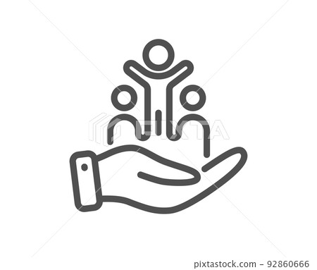 Inclusion line icon. Equity culture sign. Gender diversity symbol. Quality design element. Linear style inclusion icon. Editable stroke. Vector 92860666