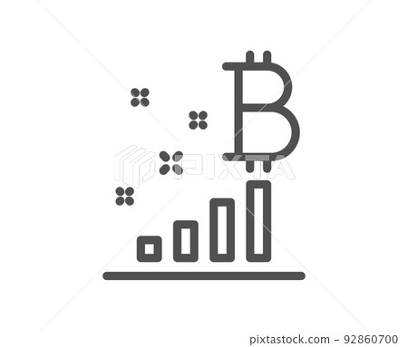 Bitcoin graph line icon. Cryptocurrency analytics sign. Crypto money symbol. Quality design element. Linear style bitcoin graph icon. Editable stroke. Vector Bitcoin graph line icon. Cryptocurrency analytics sign. Crypto money symbol. Quality design element. Linear style bitcoin graph icon. Editable stroke. Vector 92860700