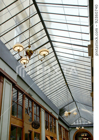 Paris Passage arcade shopping street scenery Paris Passage arcade shopping street scenery 92860740