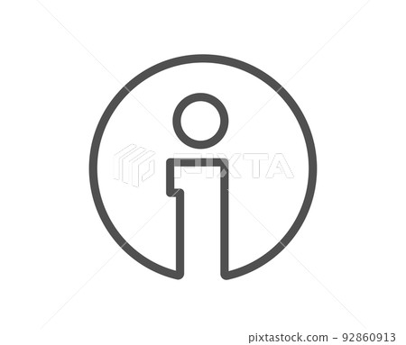 Info line icon. Information center sign. Support speech bubble symbol. Quality design element. Linear style info icon. Editable stroke. Vector Info line icon. Information center sign. Support speech bubble symbol. Quality design element. Linear style info icon. Editable stroke. Vector 92860913