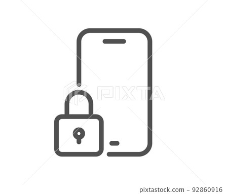 Lock line icon. Phone padlock sign. Security access symbol. Quality design element. Linear style lock icon. Editable stroke. Vector 92860916