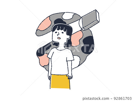 因早發性阿爾茨海默病（癡呆症）而失去記憶的女性 擔心心理健康的人 92861703