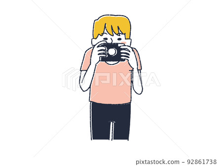 A man holding a camera in front A person taking a picture 92861738