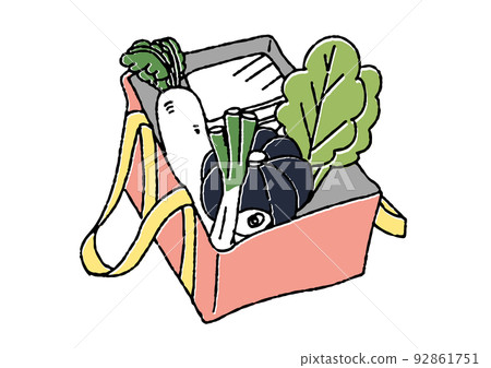 可放入購物車的環保袋中的食品 可笑的手寫配件 可放入購物車的環保袋中的食品 可笑的手寫配件 92861751