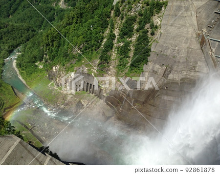 Kurobe Dam and Rainbow Kurobe Dam and Rainbow 92861878