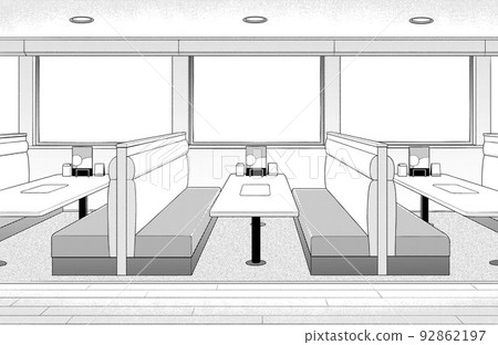 漫畫風格的筆劃插圖商店_家庭餐廳 漫畫風格的筆劃插圖商店_家庭餐廳 92862197