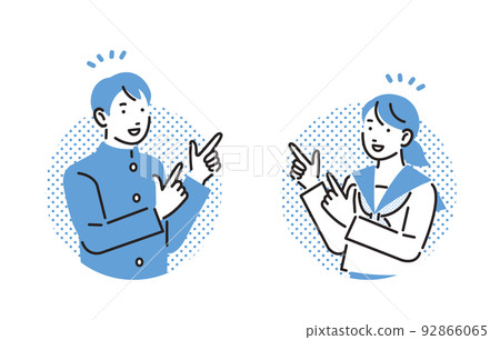 初中生男女圖標集指向手指 初中生男女圖標集指向手指 92866065