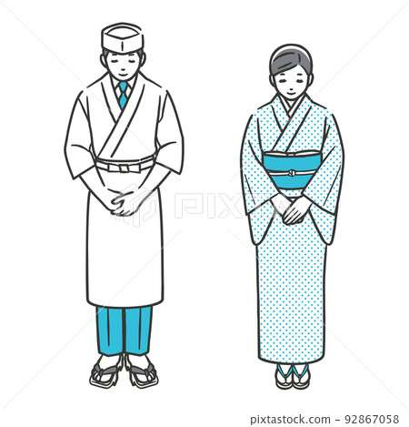 日本餐廳服務員鞠躬 92867058