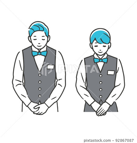 餐廳員工鞠躬 92867087