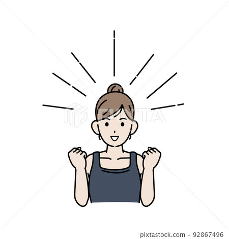 Happy cheerful young woman smile healthy illustration 92867496