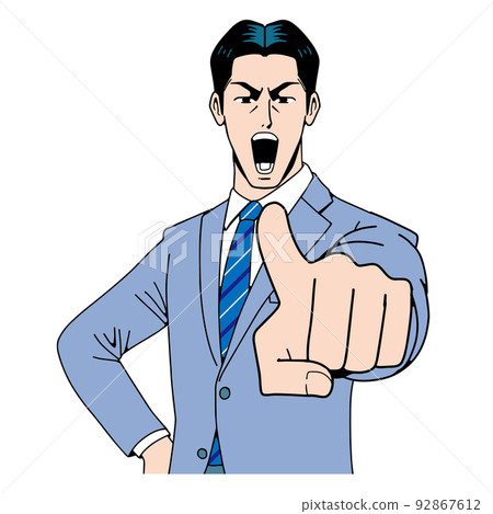 A businessman pointed to by American comics touch A businessman pointed to by American comics touch 92867612