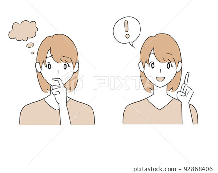 Think and come up with an illustration of a woman Think and come up with an illustration of a woman 92868406