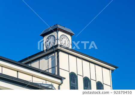 Clock on the roof of former coal mine in Walbrzych, Poland. Clock on the roof of former coal mine in Walbrzych, Poland. 92870450