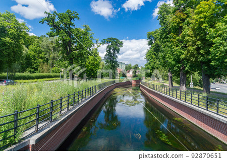 Radunia canal in Gdansk at summer time. Radunia canal in Gdansk at summer time. 92870651
