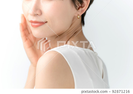 Beauty woman white background Beauty woman white background 92871216