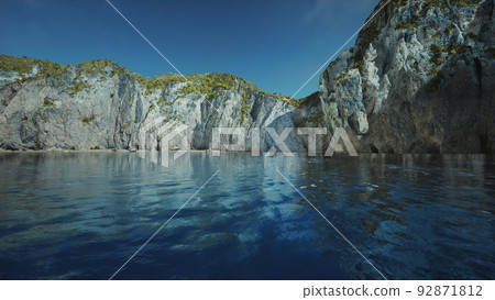 near the limestone cliffs in the ocean near the limestone cliffs in the ocean 92871812