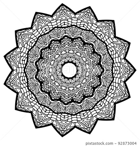 Mandala Coloring book. Vector hand drawn ethnic oriental circle ornament. on white background, wall art, wallpaper design, greeting card, sticker, yoga design lace pattern, adult anti stress Mandala Coloring book. Vector hand drawn ethnic oriental circle ornament. on white background, wall art, wallpaper design, greeting card, sticker, yoga design lace pattern, adult anti stress 92873004