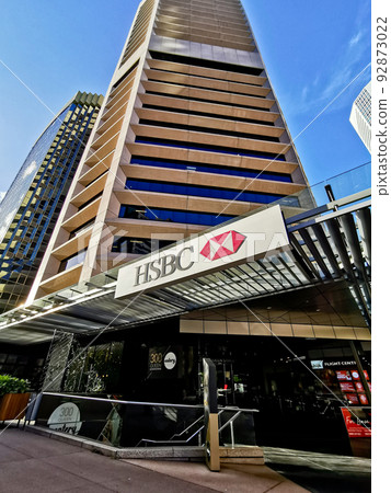 HSBC bank flagship headquarters office in Brisbane Central Business District on Queen Street. HSBC bank flagship headquarters office in Brisbane Central Business District on Queen Street. 92873022