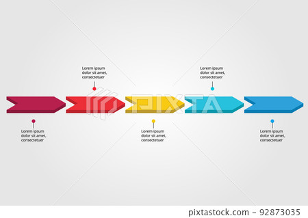 line arrow template for infographic for presentation for 5 element 92873035