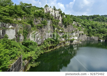 The remains of a quarry in the Ishikiri Mountains in Kasama City 92875482
