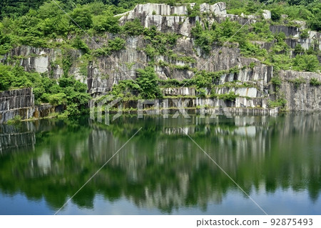 The remains of a quarry in the Ishikiri Mountains in Kasama City The remains of a quarry in the Ishikiri Mountains in Kasama City 92875493